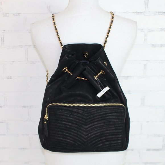 Nordstroms Soft Faux Suede Back Pack w/Gold Chain main image 5